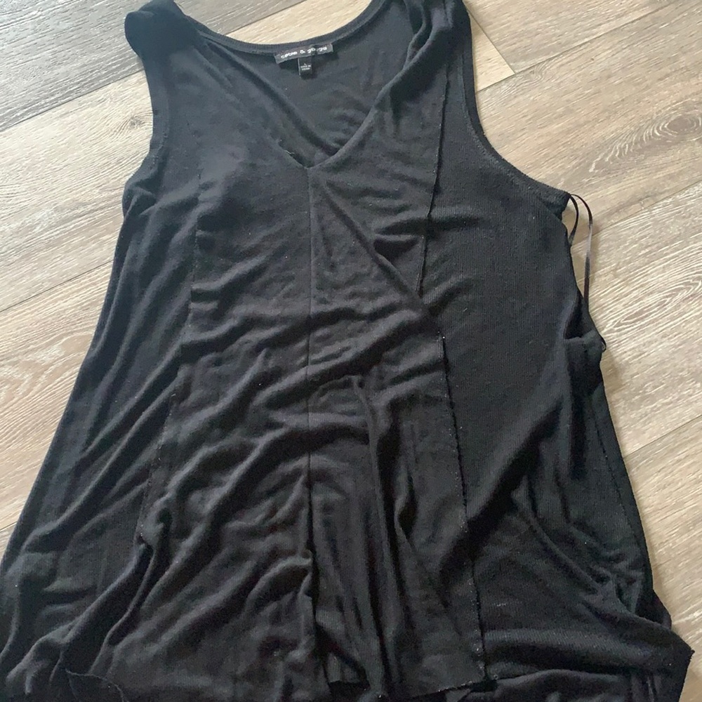 Long black tank top